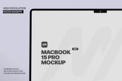 Front View MacBook Pro on Stone Surf