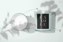 Frosted Glass Candle Label Mockup