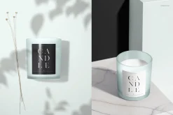 Frosted Glass Candle Label Mockup