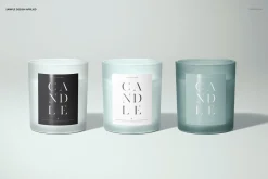 Frosted Glass Candle Label Mockup