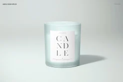 Frosted Glass Candle Label Mockup