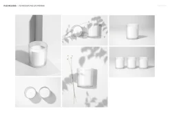 Frosted Glass Candle Label Mockup