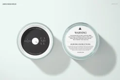 Frosted Glass Candle Label Mockup