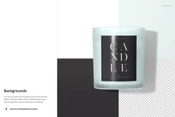 Frosted Glass Candle Label Mockup