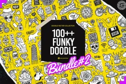 Funky Stickers Doodle Coloring 2