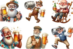 Funny Beer Loving Grandpa Clipart