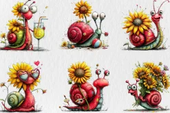 Funny Summer Snail Clipart