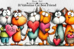 Funny Valentine Cat Best Friend Clip