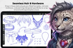 Furry Female Head Procreate Stamps
