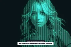 Futuristic Monitor Photo Effect
