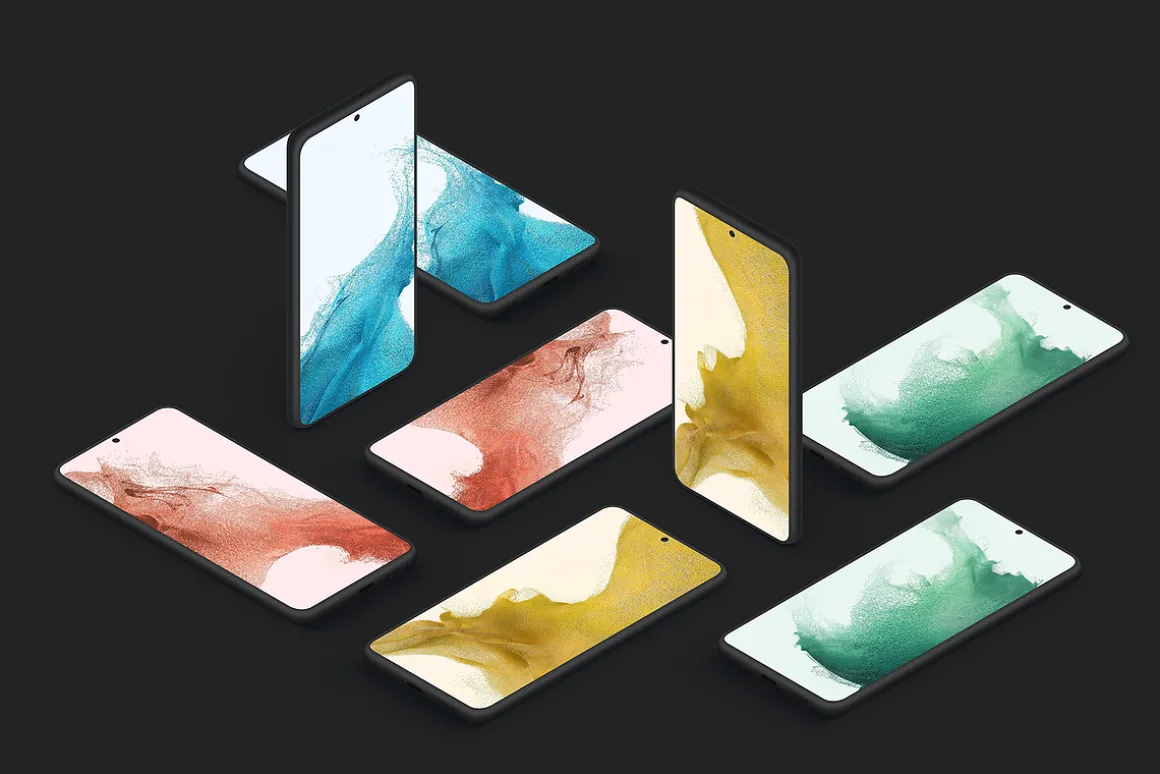 Galaxy S22 - 20 Clay Mockups Scenes