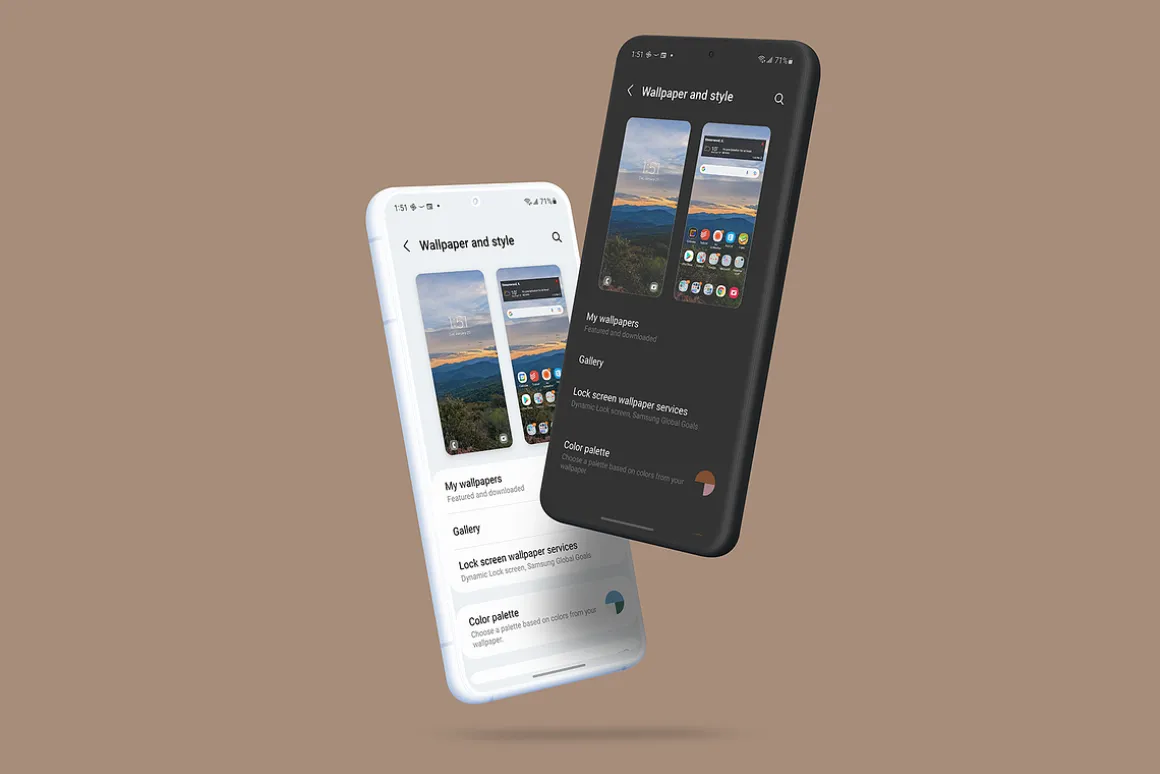 Galaxy S22 - 20 Clay Mockups Scenes