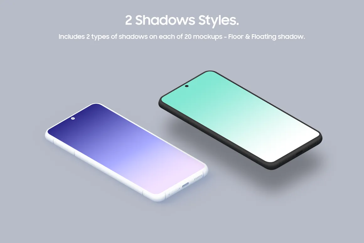 Galaxy S22 - 20 Clay Mockups Scenes