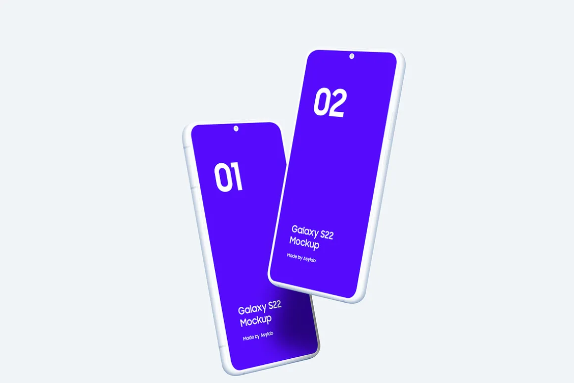 Galaxy S22 - 20 Clay Mockups Scenes