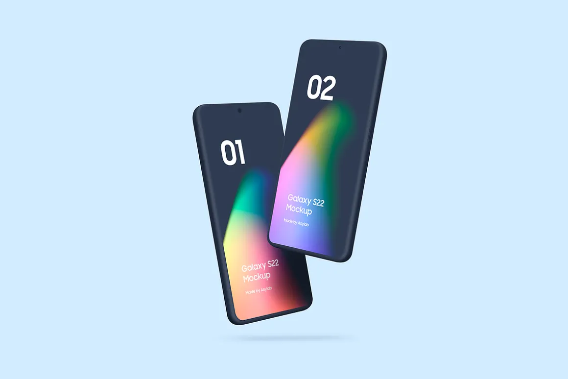 Galaxy S22 - 20 Clay Mockups Scenes
