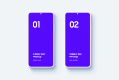Galaxy S22 - 20 Clay Mockups Scenes
