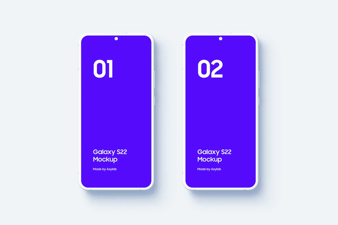 Galaxy S22 - 20 Clay Mockups Scenes