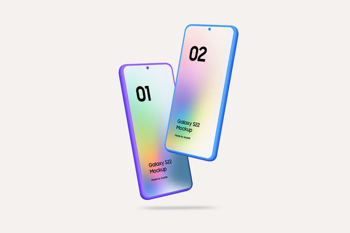 Galaxy S22 - 20 Clay Mockups Scenes