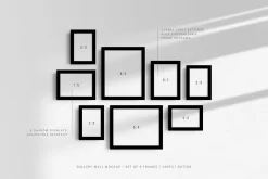 Gallery Wall Mockup | 8 Frames