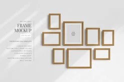 Gallery Wall Mockup | 8 Frames