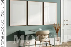Gallery Wall Mockup PSD JPG