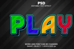 Game Play 3d Text Effect Style
