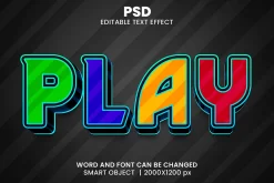 Game Play 3d Text Effect Style