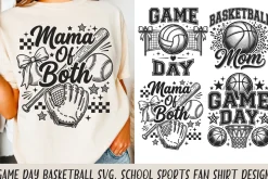 Game Day Basketball SVG, School