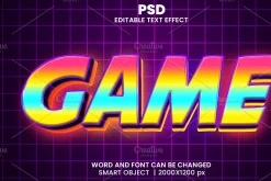 Game Neon 3D Text Effect Font