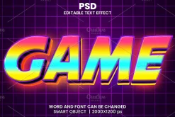 Game Neon 3D Text Effect Font