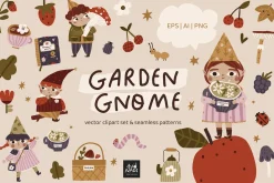 Garden Gnome - Hand drawn clipart