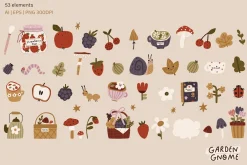Garden Gnome - Hand drawn clipart