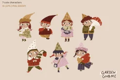 Garden Gnome - Hand drawn clipart
