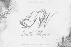 Gentle Whisper. Wedding Floral Font