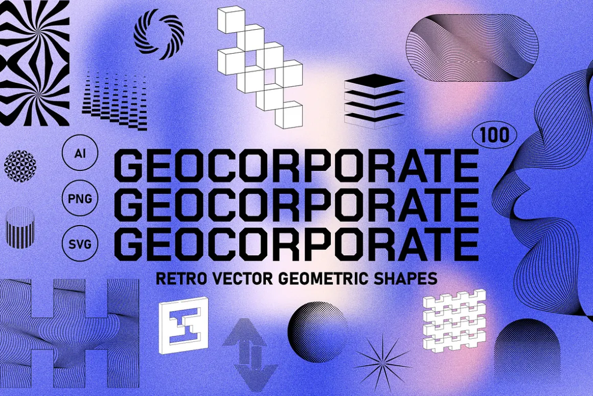 GEOCORPORATE Retro Vector Elements
