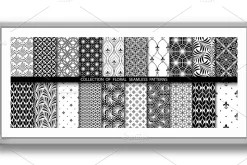 Geometric floral set of seamless