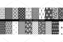 Geometric floral set of seamless