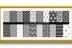 Geometric floral set of seamless