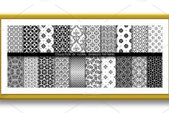 Geometric floral set of seamless