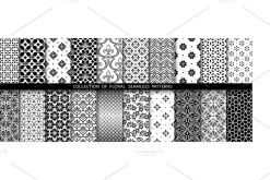 Geometric floral set of seamless