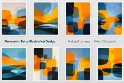Geometric Retro Illustration Design