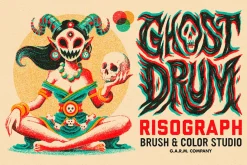 Ghost Drum • Risograph (Photoshop)