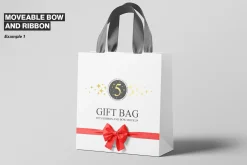 Gift Bag Mockup with Ribbon and Bow
