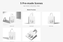 Gift Bag Mockup with Ribbon and Bow