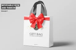 Gift Bag Mockup with Ribbon and Bow