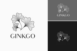 Ginkgo Floral Hand Drawn Logo
