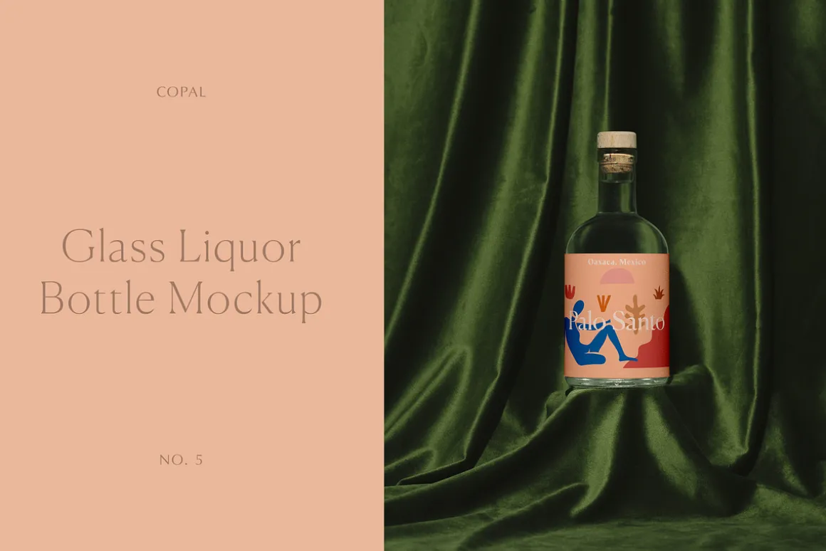 Glass Liquor Bottle Mockup No. 5
