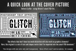 Glitch text effects for Photoshop