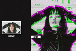 Glitchy Square, Poster Photo Effect