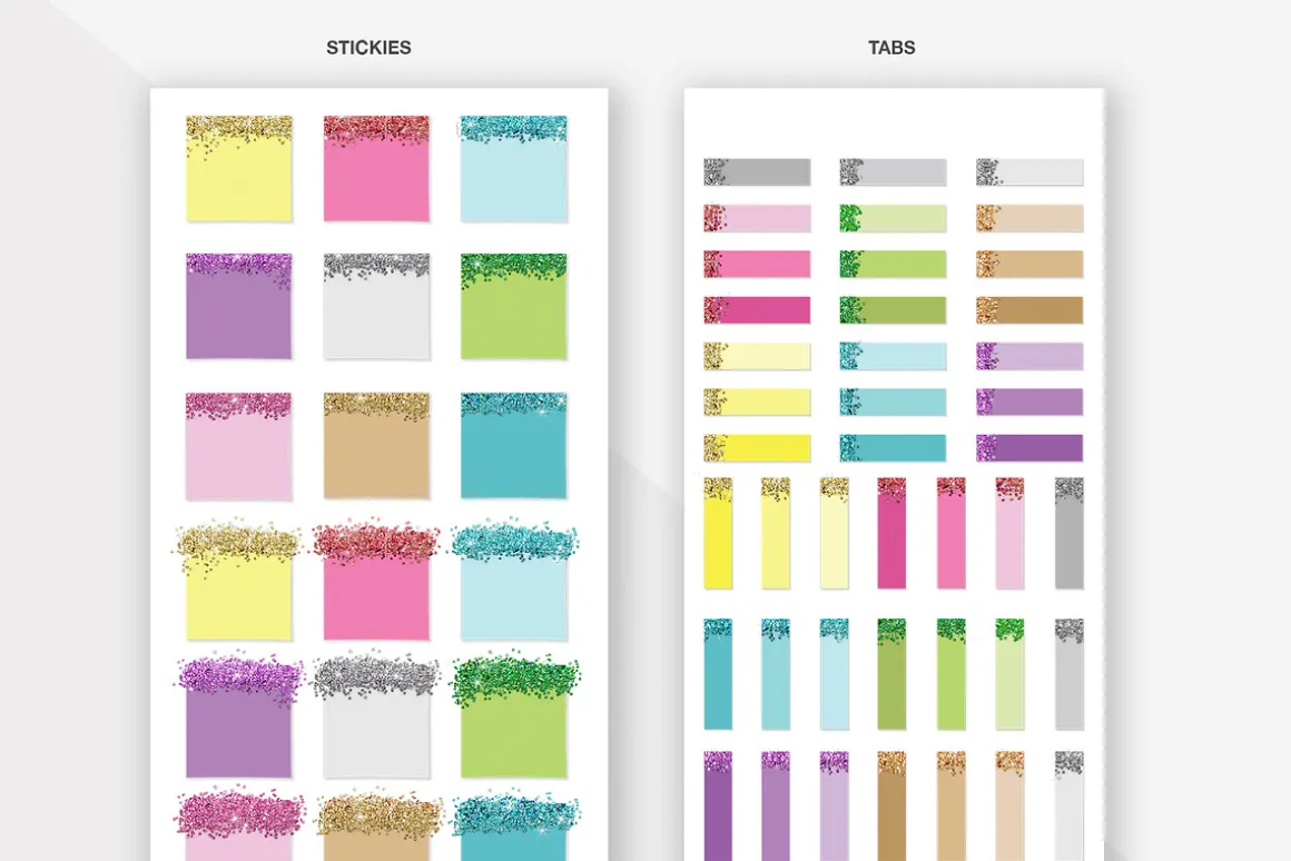 60 Glitter Tipped Sticky Notes